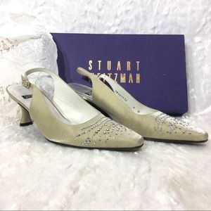 Stuart Weitzman 8B Slingback Heels Rhinestone